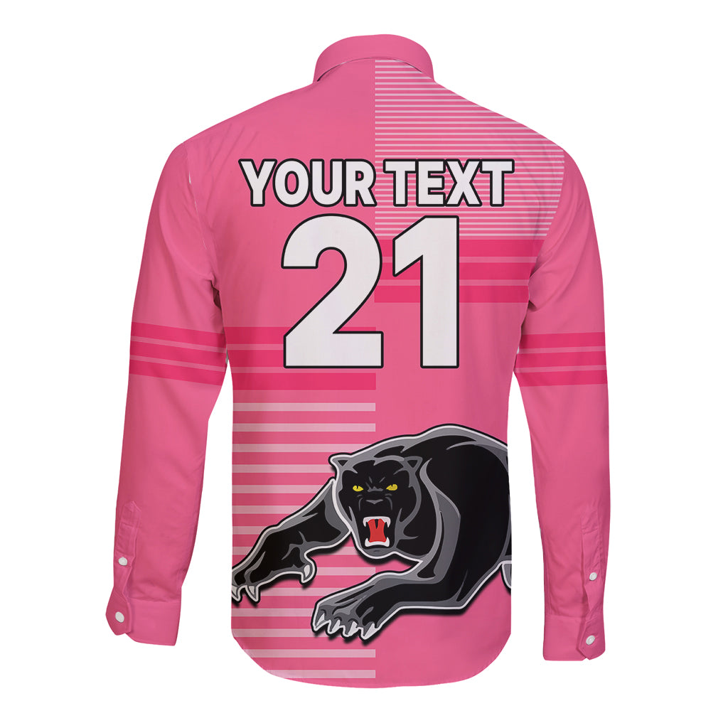 custom-text-and-number-penrith-panthers-rugby-long-sleeve-button-shirt-proud-the-panthers-comeback-pink