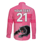 custom-text-and-number-penrith-panthers-rugby-long-sleeve-button-shirt-proud-the-panthers-comeback-pink