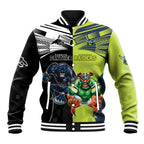 Custom Raiders and Panthers Baseball Jacket Together Sporty Style