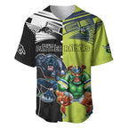 Custom Raiders and Panthers Baseball Jersey Together Sporty Style
