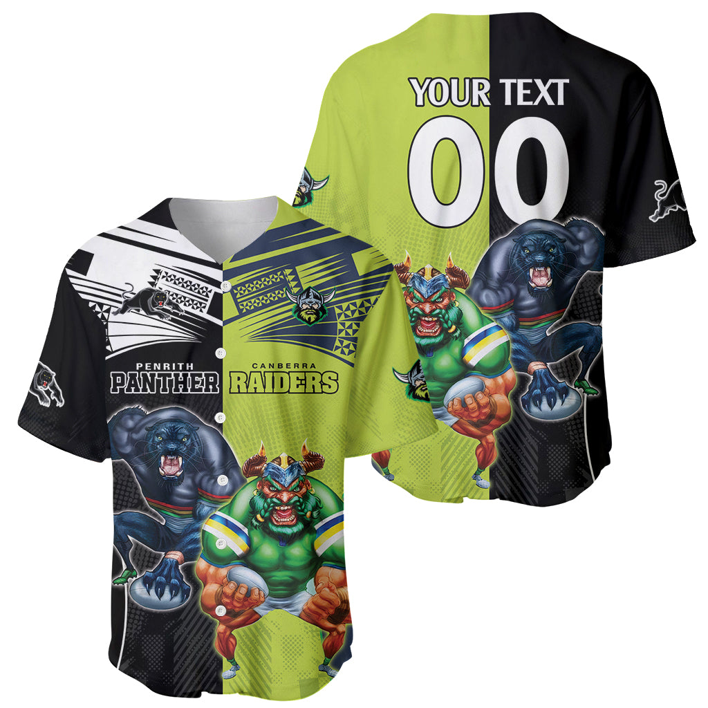 Custom Raiders and Panthers Baseball Jersey Together Sporty Style