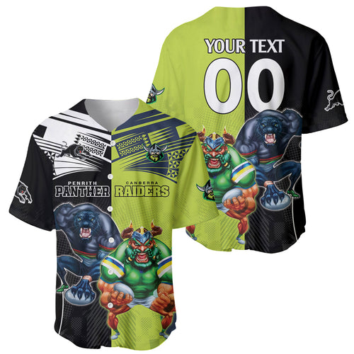 Custom Raiders and Panthers Baseball Jersey Together Sporty Style