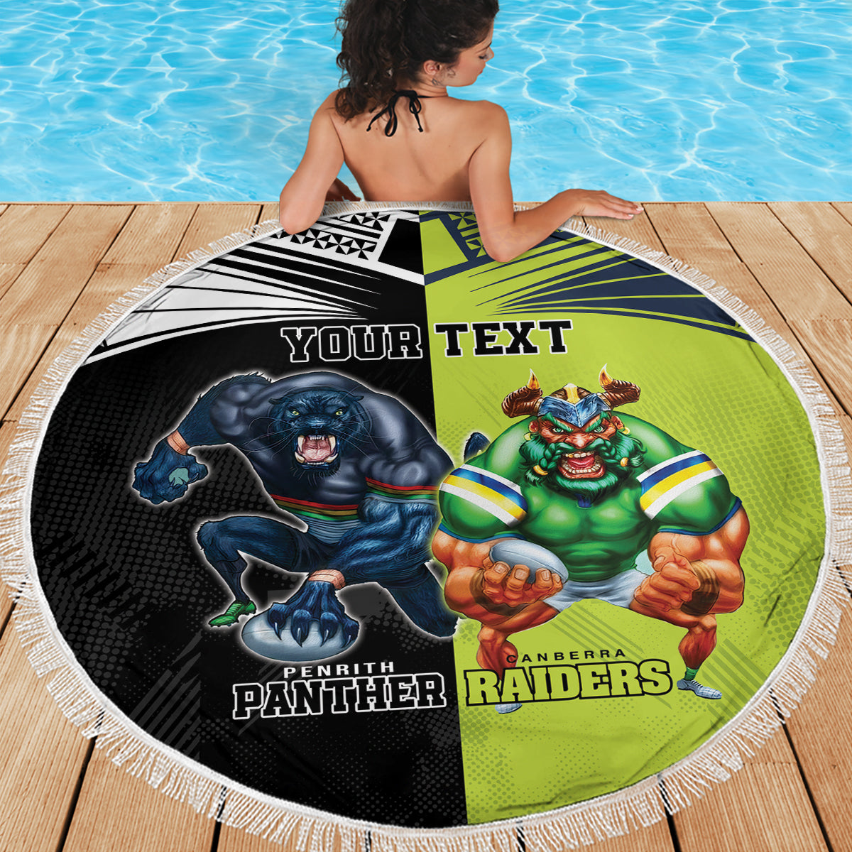 Custom Raiders and Panthers Beach Blanket Together Sporty Style