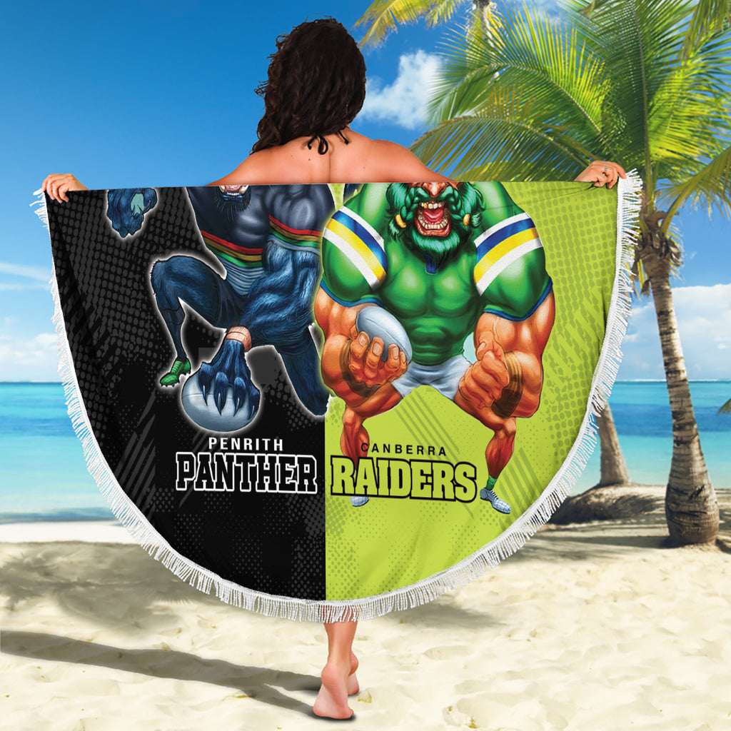 Custom Raiders and Panthers Beach Blanket Together Sporty Style