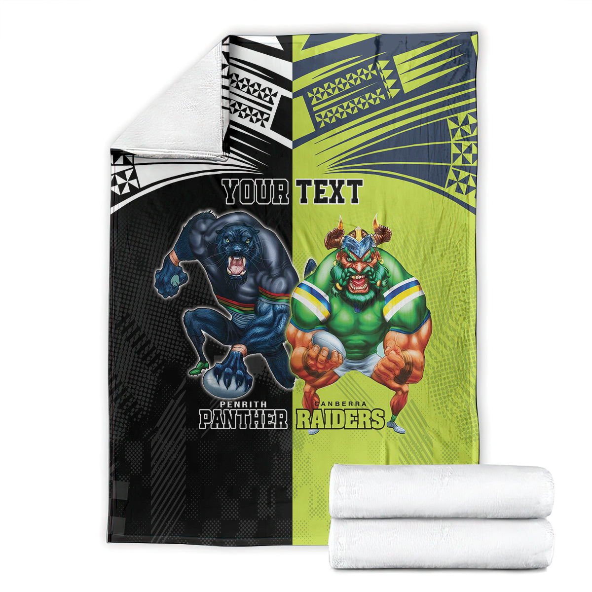 Custom Raiders and Panthers Blanket Together Sporty Style
