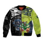 Custom Raiders and Panthers Bomber Jacket Together Sporty Style