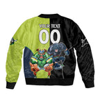 Custom Raiders and Panthers Bomber Jacket Together Sporty Style