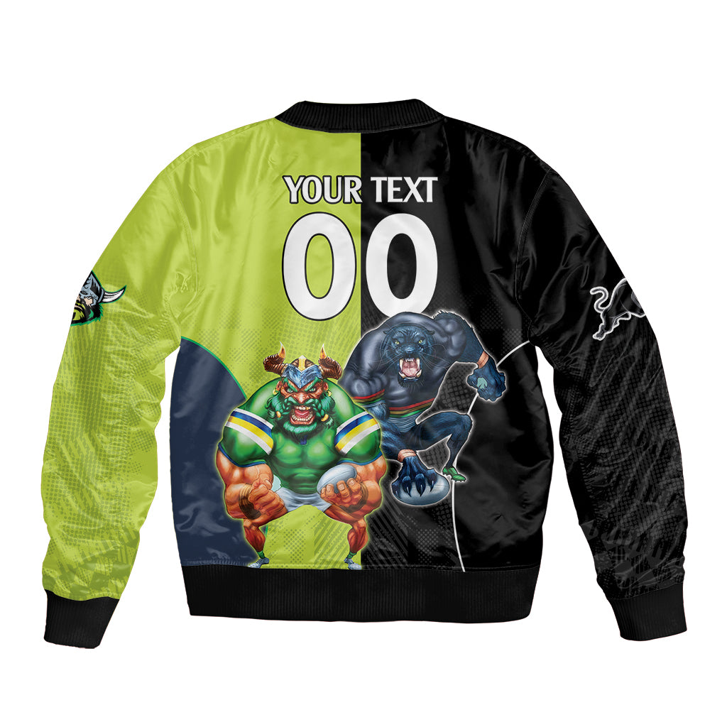 Custom Raiders and Panthers Bomber Jacket Together Sporty Style