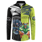 Custom Raiders and Panthers Button Sweatshirt Together Sporty Style