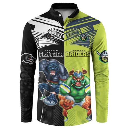 Custom Raiders and Panthers Button Sweatshirt Together Sporty Style
