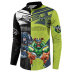 Custom Raiders and Panthers Button Sweatshirt Together Sporty Style