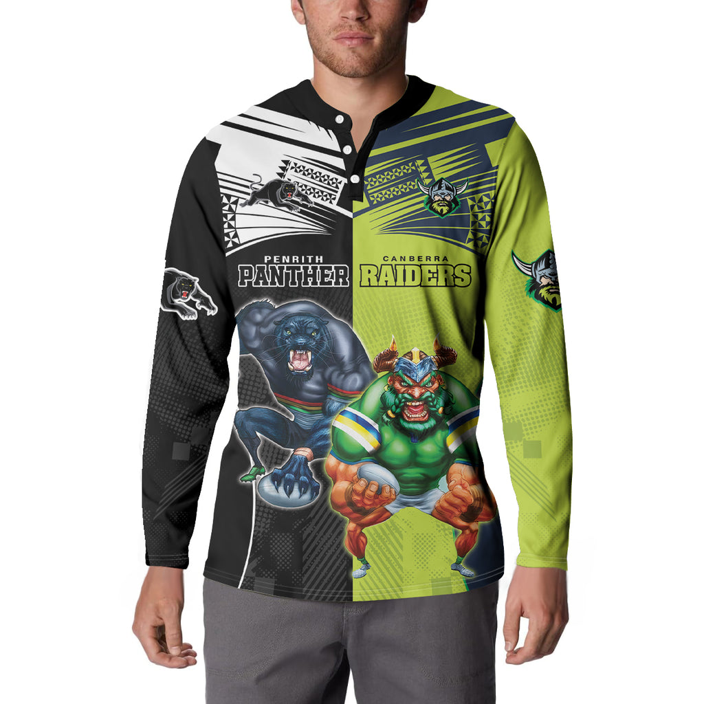Custom Raiders and Panthers Button Sweatshirt Together Sporty Style