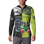 Custom Raiders and Panthers Button Sweatshirt Together Sporty Style
