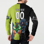 Custom Raiders and Panthers Button Sweatshirt Together Sporty Style
