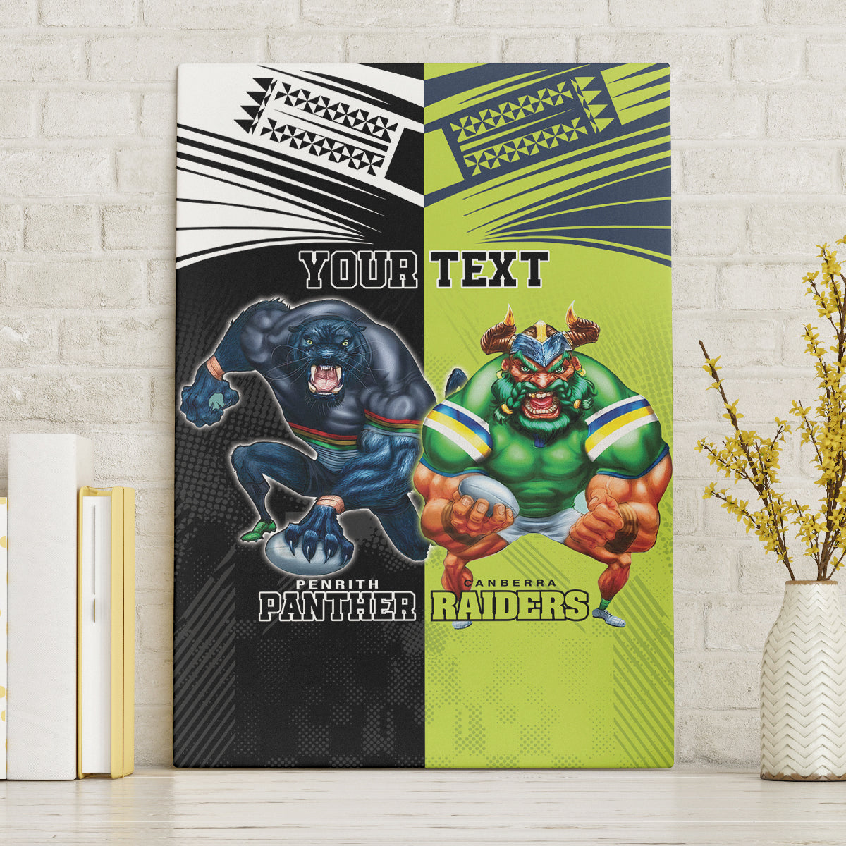 Custom Raiders and Panthers Canvas Wall Art Together Sporty Style