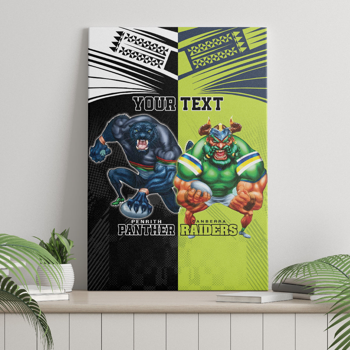 Custom Raiders and Panthers Canvas Wall Art Together Sporty Style