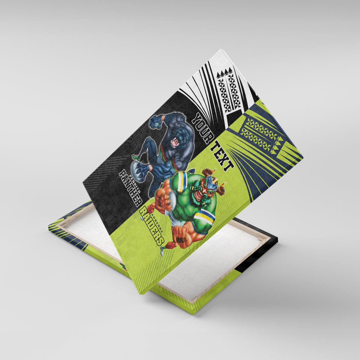 Custom Raiders and Panthers Canvas Wall Art Together Sporty Style