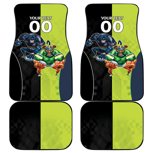 Custom Raiders and Panthers Car Mats Together Sporty Style