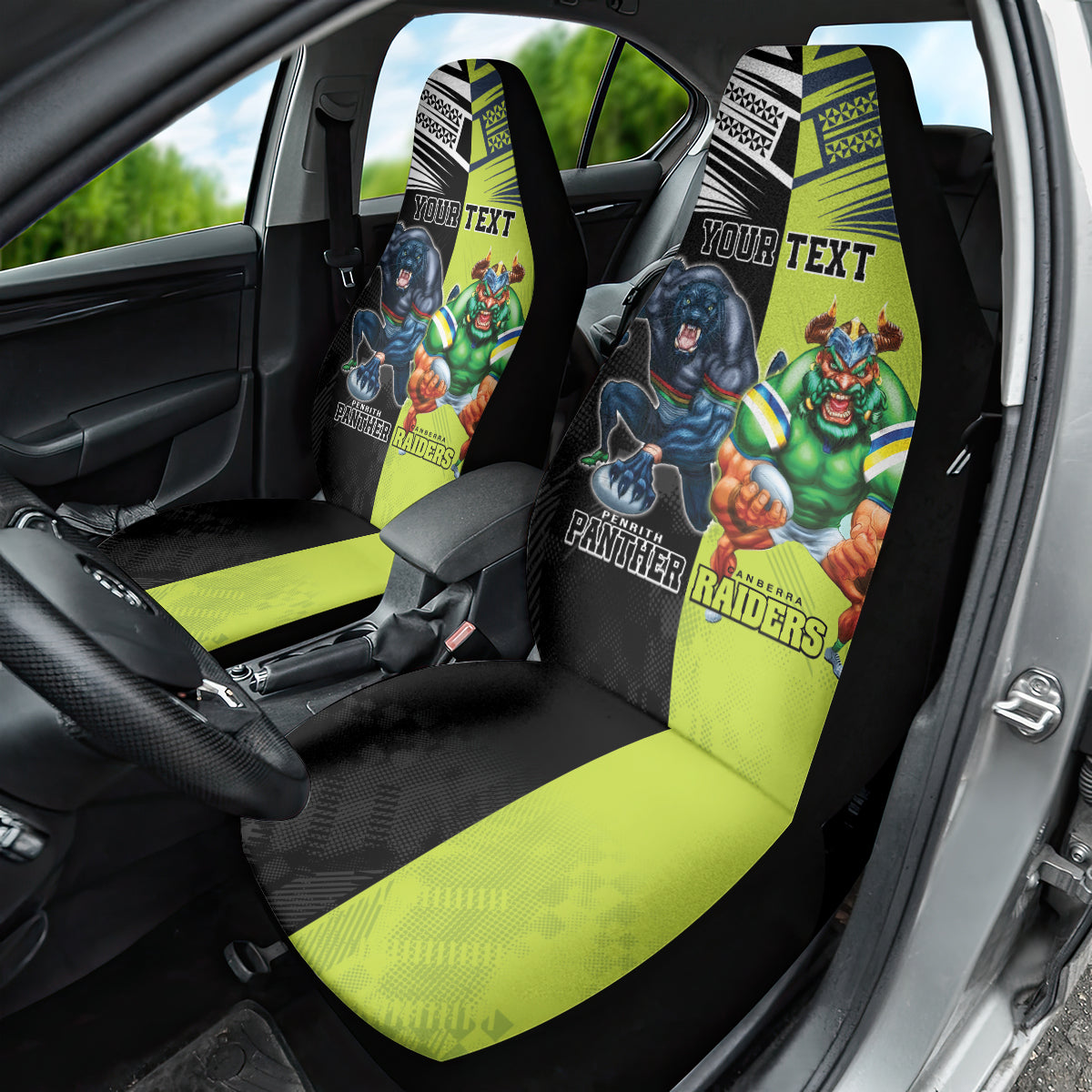 Custom Raiders and Panthers Car Seat Cover Together Sporty Style