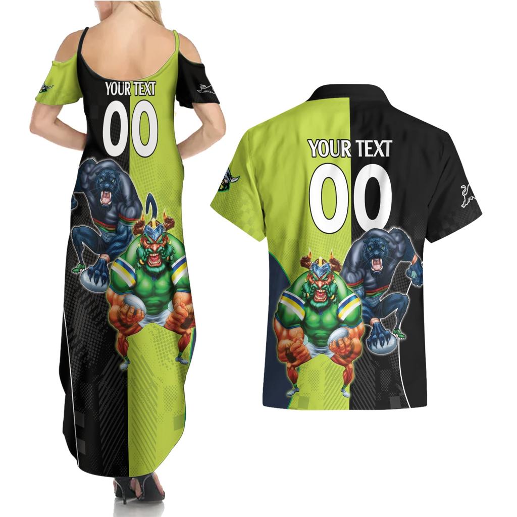 Custom Raiders and Panthers Couples Matching Summer Maxi Dress and Hawaiian Shirt Together Sporty Style