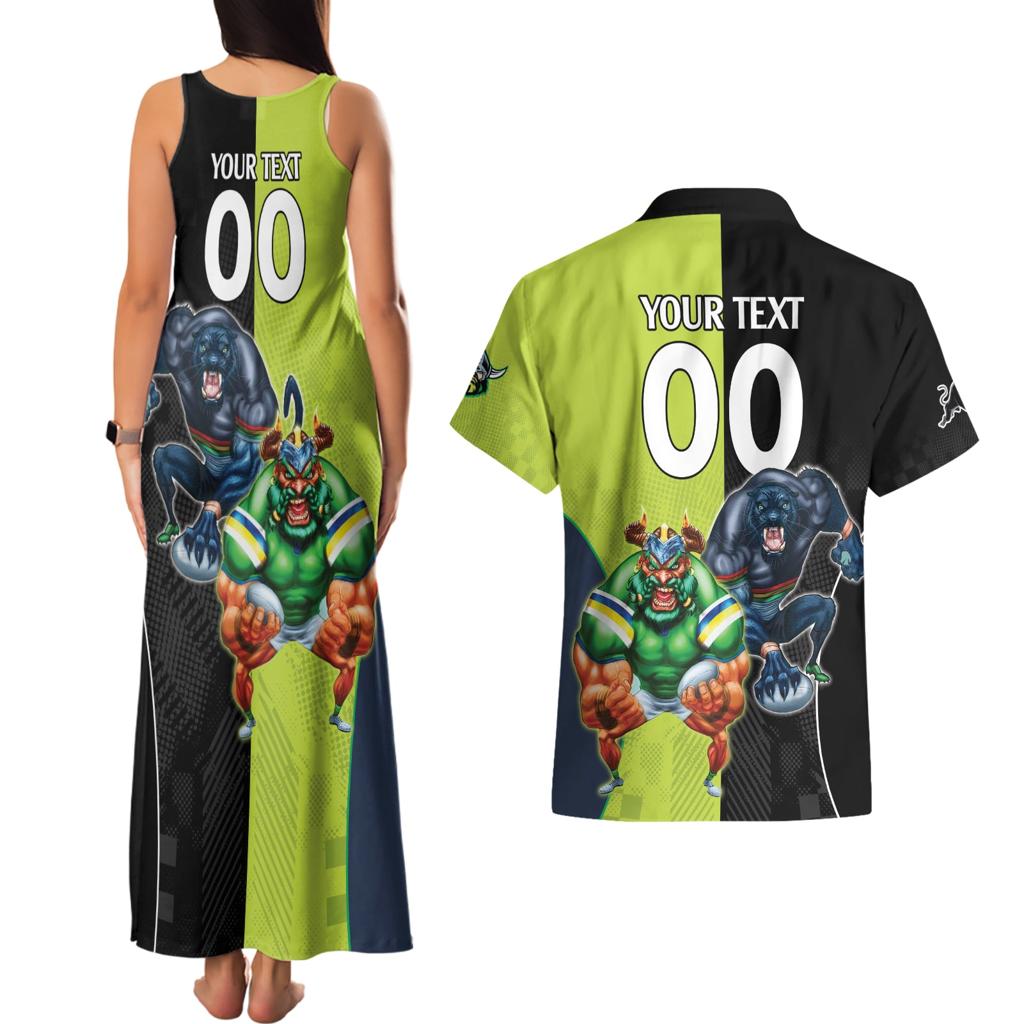 Custom Raiders and Panthers Couples Matching Tank Maxi Dress and Hawaiian Shirt Together Sporty Style
