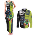 Custom Raiders and Panthers Couples Matching Tank Maxi Dress and Long Sleeve Button Shirt Together Sporty Style