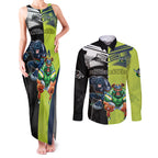 Custom Raiders and Panthers Couples Matching Tank Maxi Dress and Long Sleeve Button Shirt Together Sporty Style
