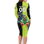 Custom Raiders and Panthers Family Matching Long Sleeve Bodycon Dress and Hawaiian Shirt Together Sporty Style