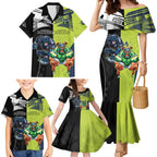 Custom Raiders and Panthers Family Matching Mermaid Dress and Hawaiian Shirt Together Sporty Style