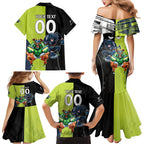 Custom Raiders and Panthers Family Matching Mermaid Dress and Hawaiian Shirt Together Sporty Style