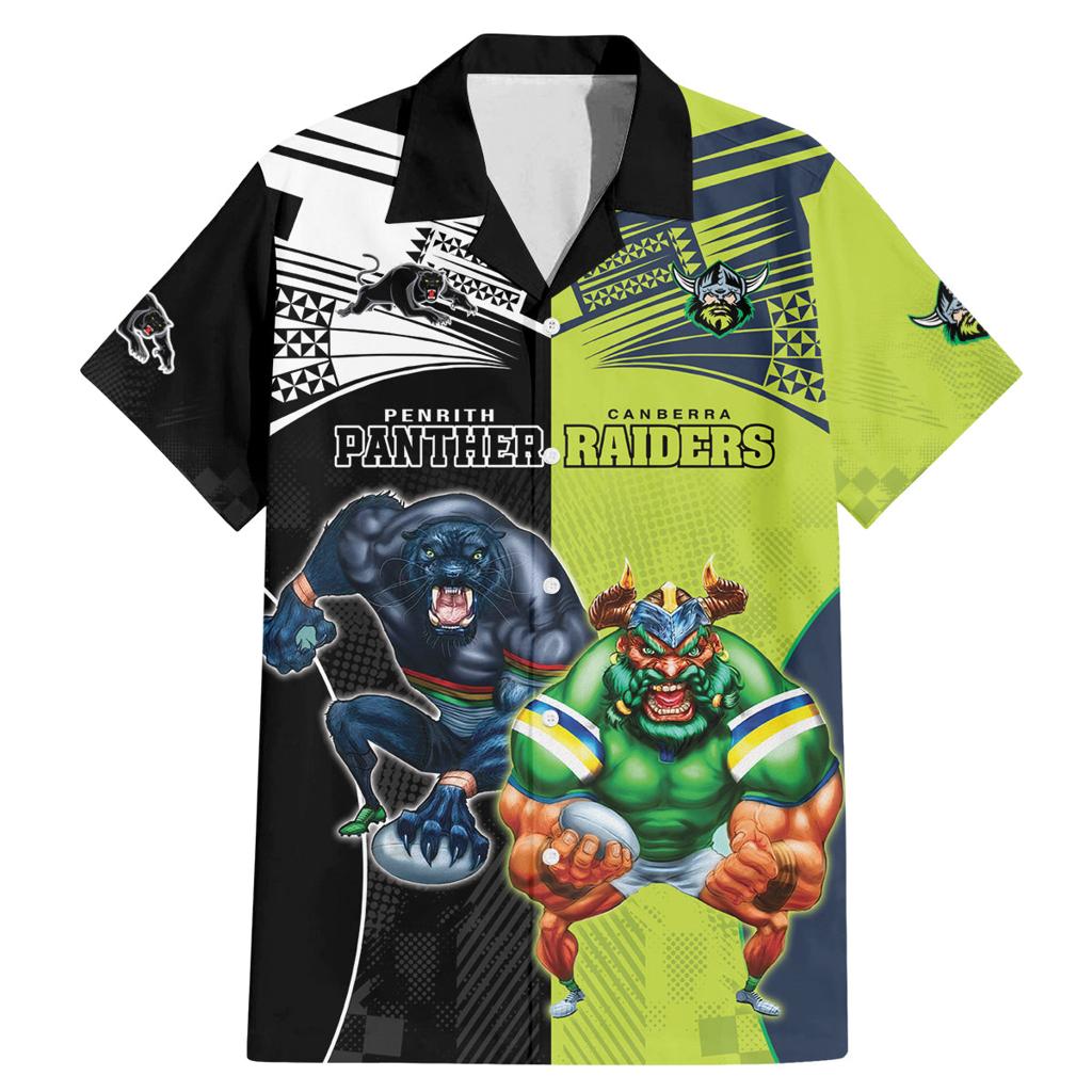 Custom Raiders and Panthers Family Matching Mermaid Dress and Hawaiian Shirt Together Sporty Style