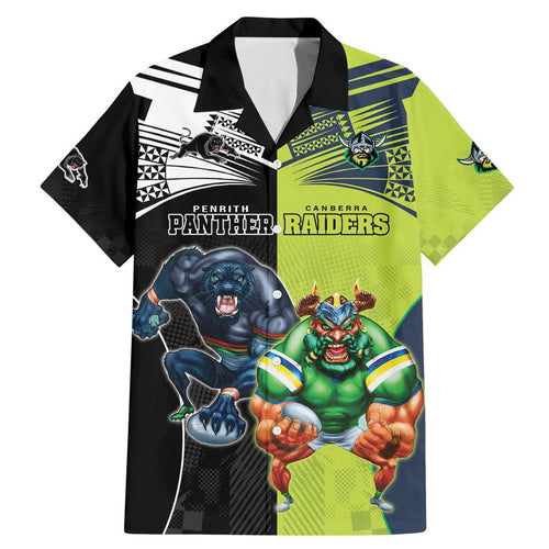 Custom Raiders and Panthers Family Matching Mermaid Dress and Hawaiian Shirt Together Sporty Style