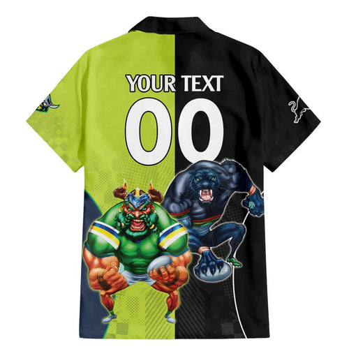 Custom Raiders and Panthers Family Matching Mermaid Dress and Hawaiian Shirt Together Sporty Style