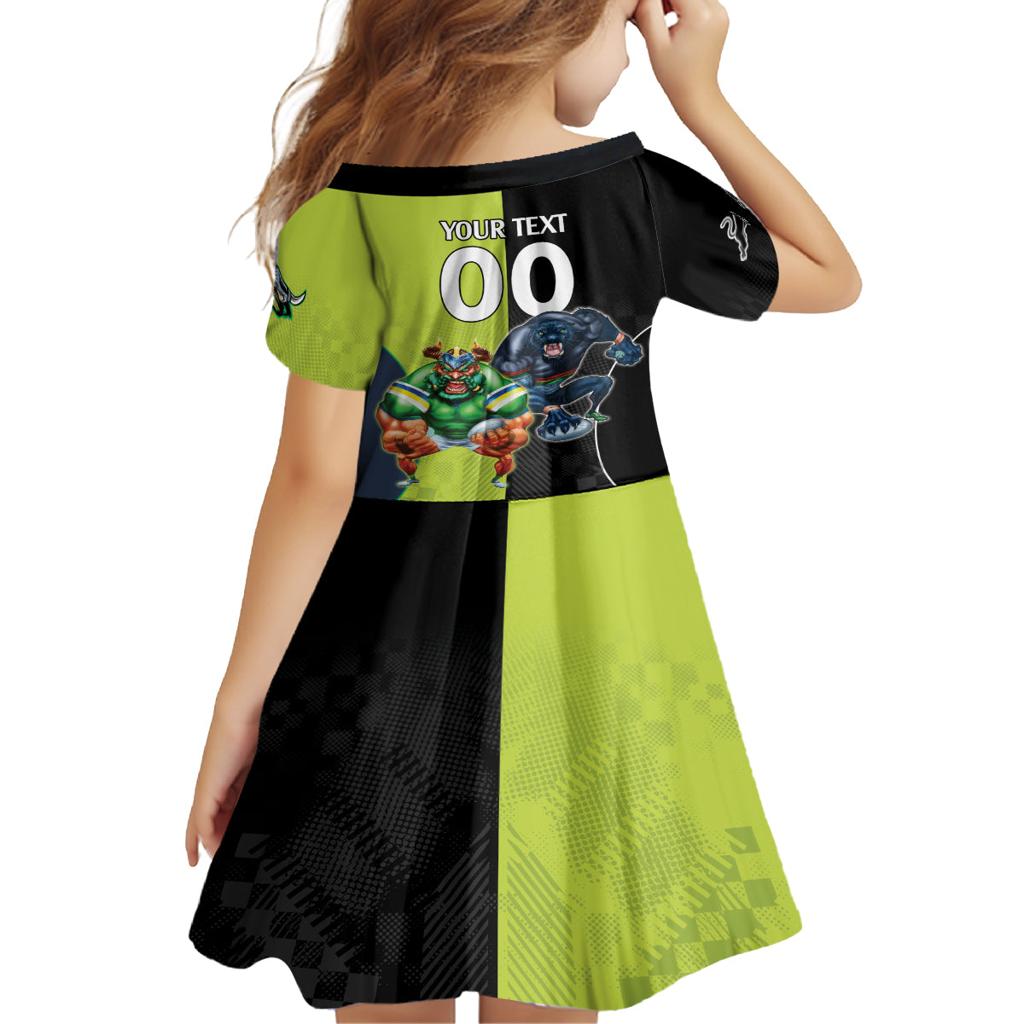 Custom Raiders and Panthers Family Matching Off Shoulder Short Dress and Hawaiian Shirt Together Sporty Style