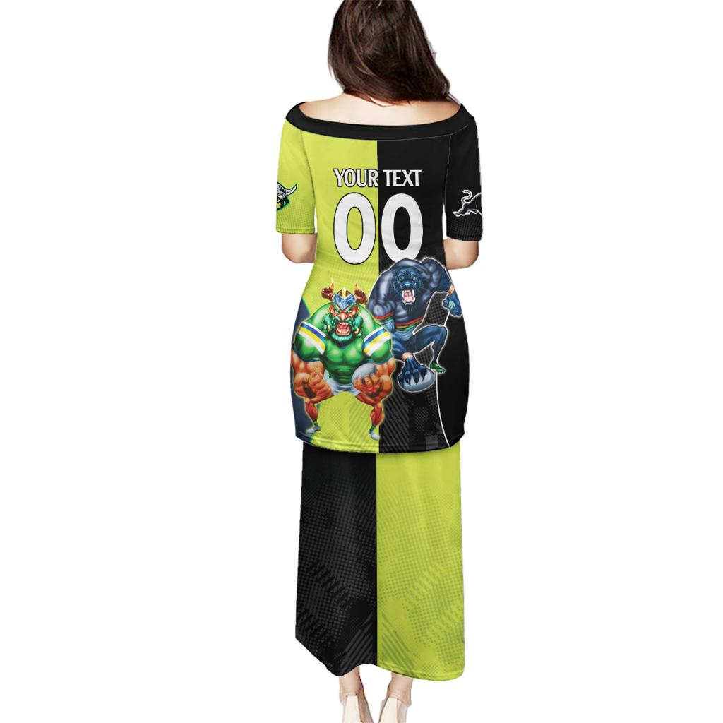 Custom Raiders and Panthers Family Matching Puletasi and Hawaiian Shirt Together Sporty Style