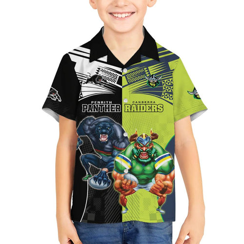 Custom Raiders and Panthers Family Matching Puletasi and Hawaiian Shirt Together Sporty Style
