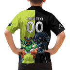 Custom Raiders and Panthers Family Matching Short Sleeve Bodycon Dress and Hawaiian Shirt Together Sporty Style