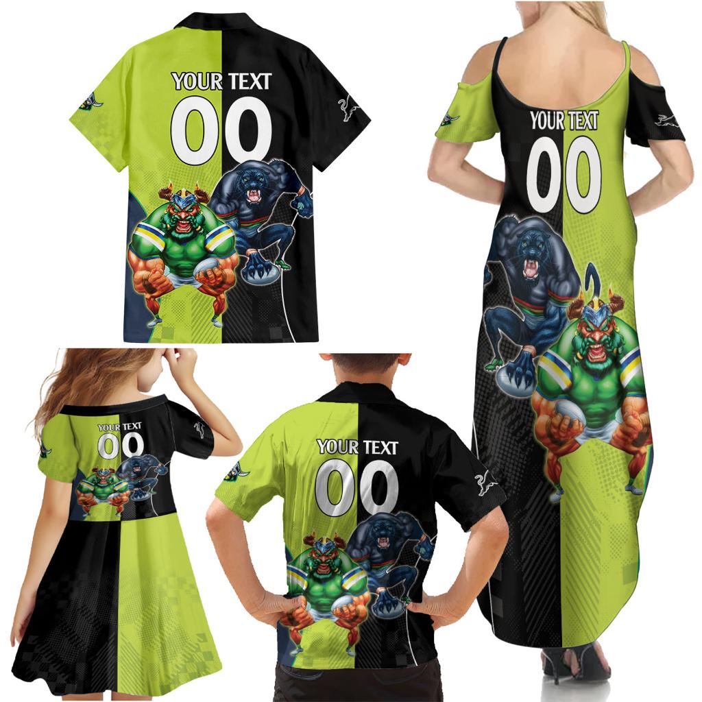 Custom Raiders and Panthers Family Matching Summer Maxi Dress and Hawaiian Shirt Together Sporty Style