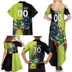 Custom Raiders and Panthers Family Matching Summer Maxi Dress and Hawaiian Shirt Together Sporty Style