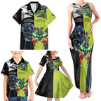 Custom Raiders and Panthers Family Matching Tank Maxi Dress and Hawaiian Shirt Together Sporty Style