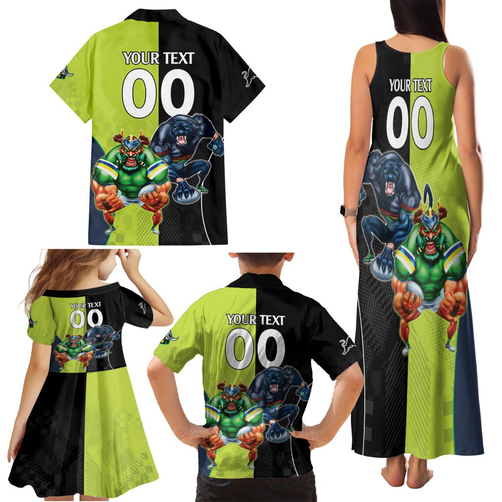 Custom Raiders and Panthers Family Matching Tank Maxi Dress and Hawaiian Shirt Together Sporty Style
