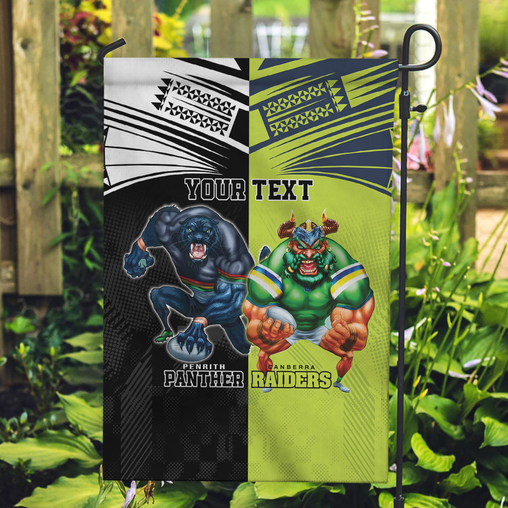 Custom Raiders and Panthers Garden Flag Together Sporty Style