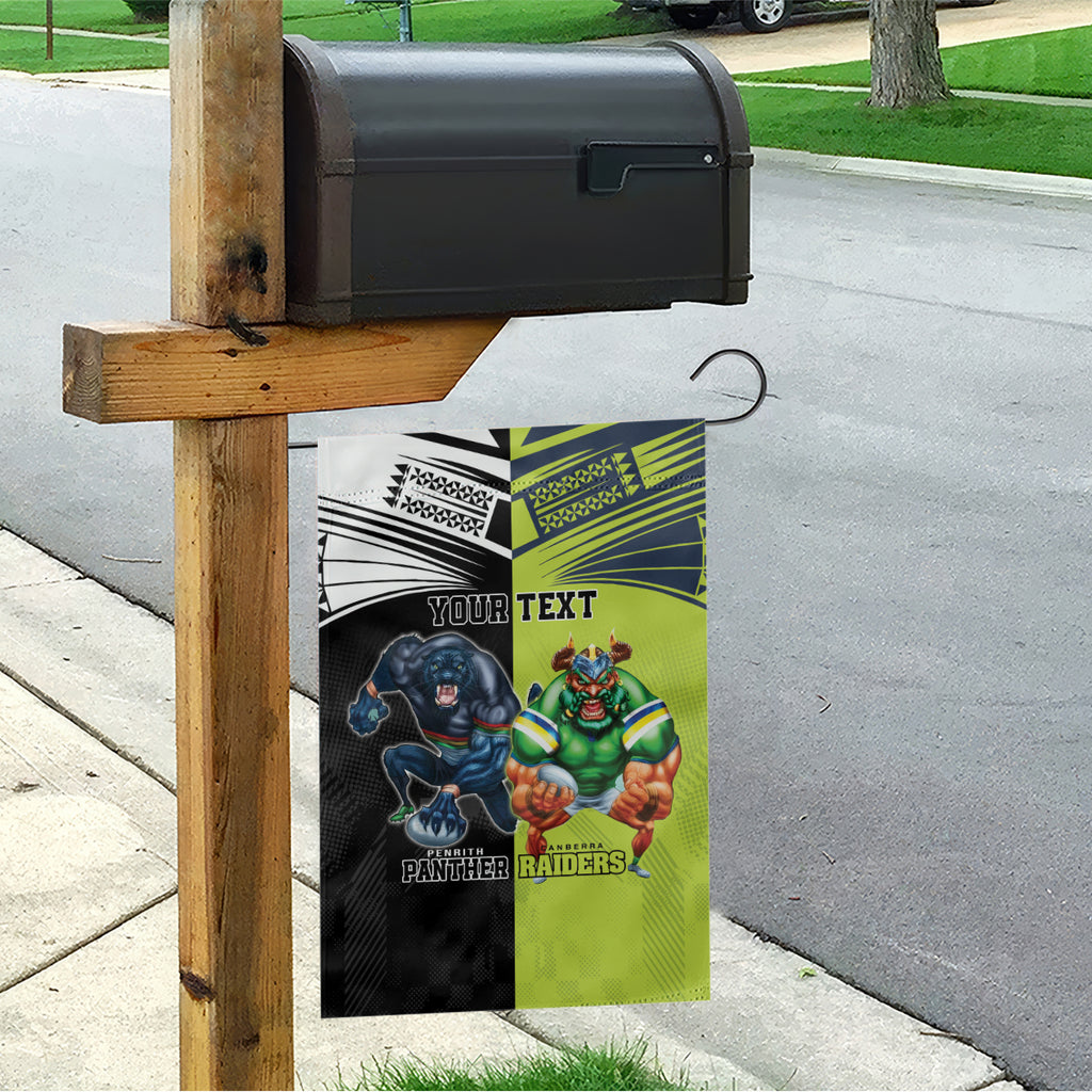 Custom Raiders and Panthers Garden Flag Together Sporty Style