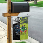 Custom Raiders and Panthers Garden Flag Together Sporty Style