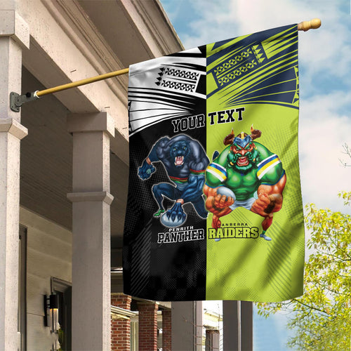 Custom Raiders and Panthers Garden Flag Together Sporty Style