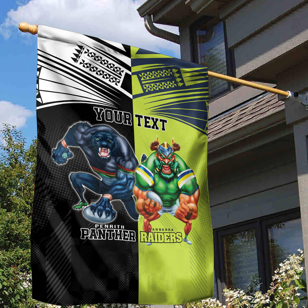 Custom Raiders and Panthers Garden Flag Together Sporty Style