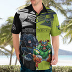 Custom Raiders and Panthers Hawaiian Shirt Together Sporty Style