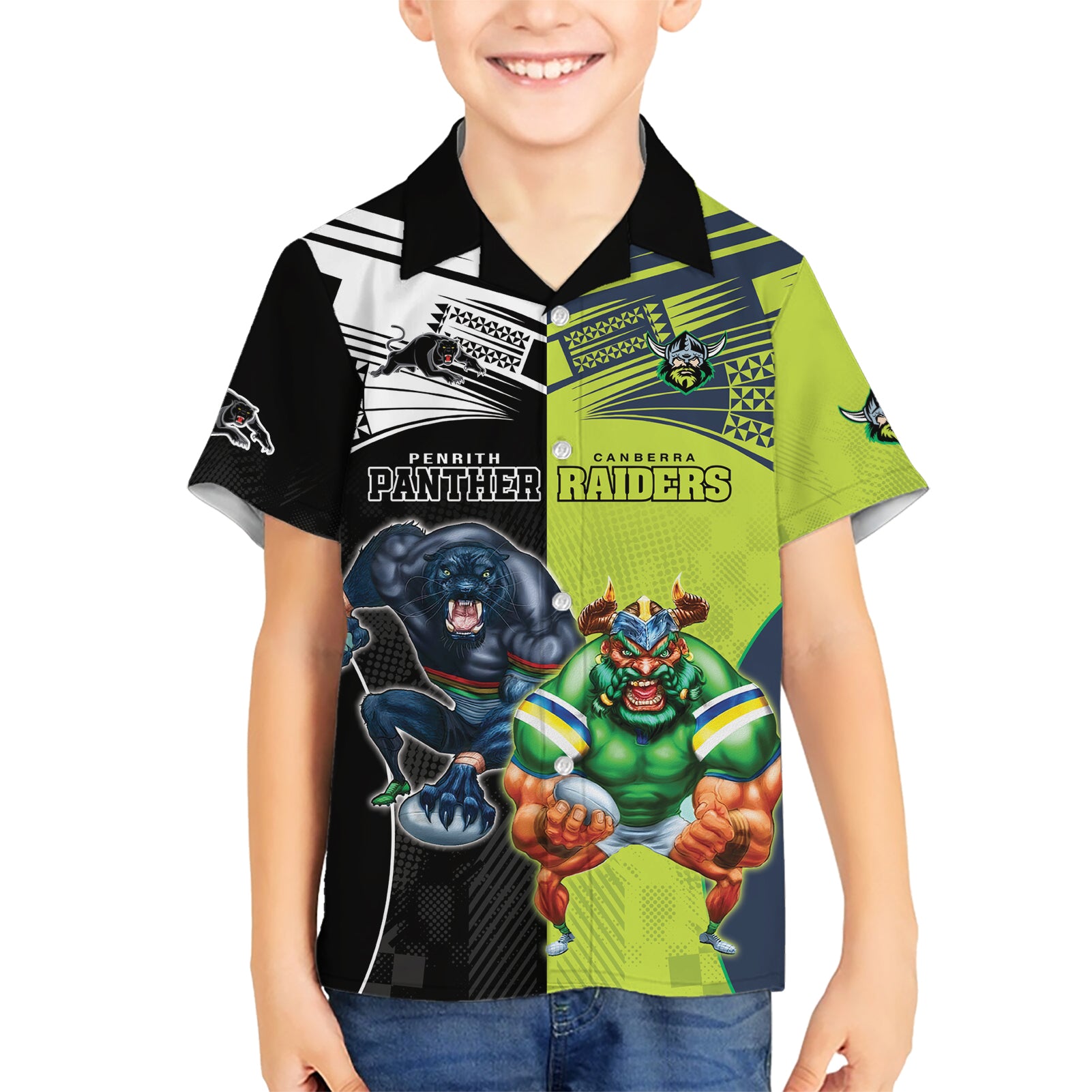 Custom Raiders and Panthers Hawaiian Shirt Together Sporty Style