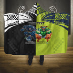 Custom Raiders and Panthers Hooded Blanket Together Sporty Style