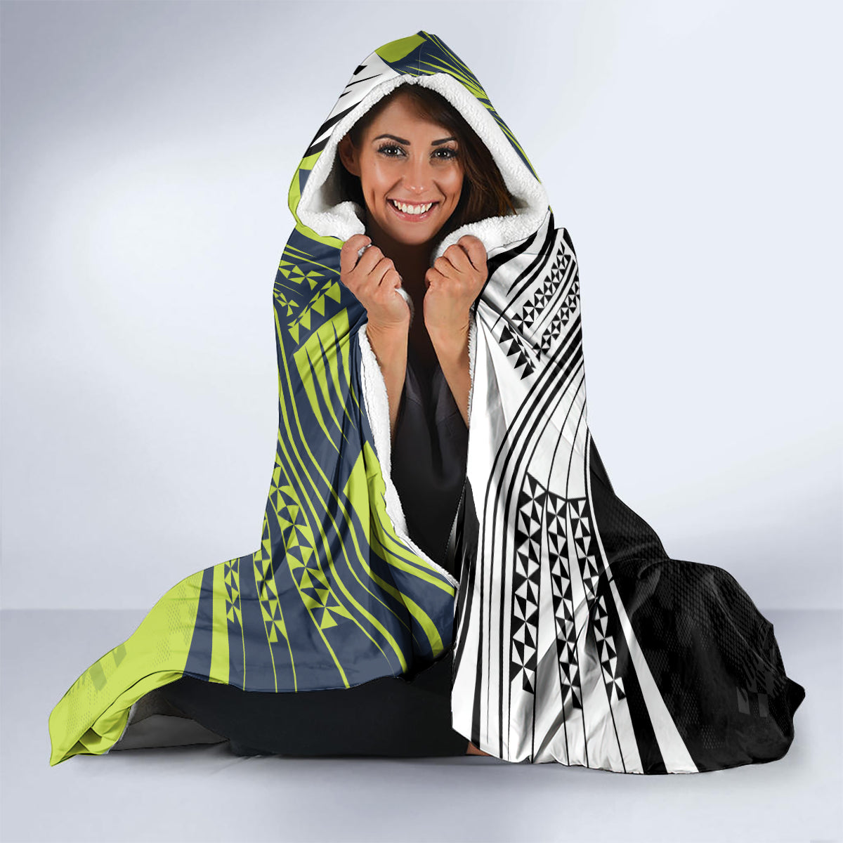 Custom Raiders and Panthers Hooded Blanket Together Sporty Style